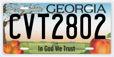 GA license plate CVT2802