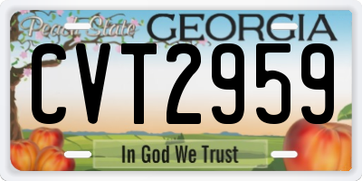 GA license plate CVT2959