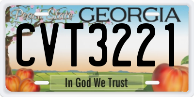 GA license plate CVT3221