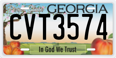 GA license plate CVT3574