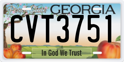 GA license plate CVT3751