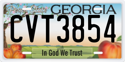 GA license plate CVT3854