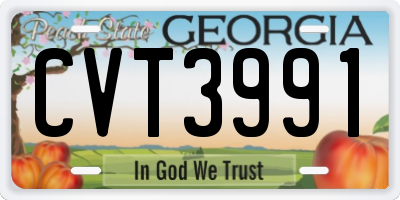 GA license plate CVT3991