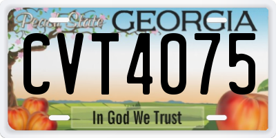 GA license plate CVT4075