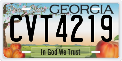GA license plate CVT4219