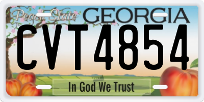 GA license plate CVT4854