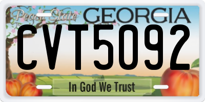 GA license plate CVT5092
