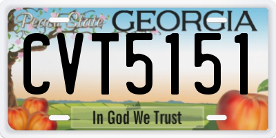 GA license plate CVT5151