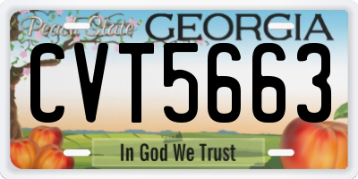 GA license plate CVT5663