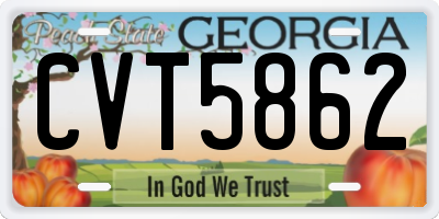 GA license plate CVT5862