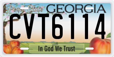 GA license plate CVT6114