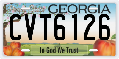 GA license plate CVT6126