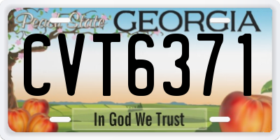 GA license plate CVT6371