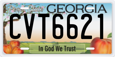 GA license plate CVT6621