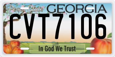 GA license plate CVT7106