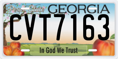GA license plate CVT7163
