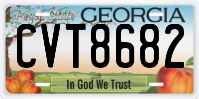 GA license plate CVT8682