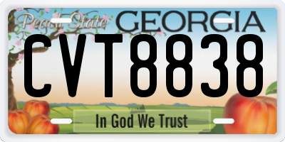 GA license plate CVT8838