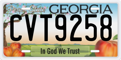 GA license plate CVT9258