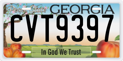 GA license plate CVT9397