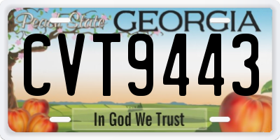 GA license plate CVT9443