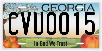 GA license plate CVU0015