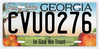 GA license plate CVU0276