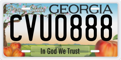 GA license plate CVU0888