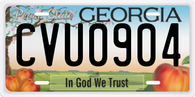 GA license plate CVU0904