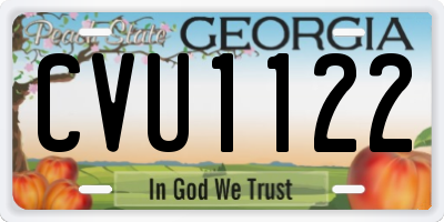 GA license plate CVU1122