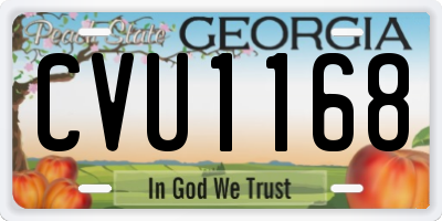 GA license plate CVU1168