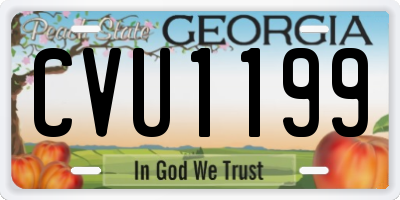 GA license plate CVU1199