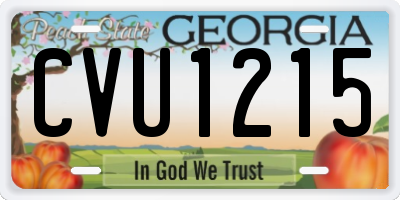 GA license plate CVU1215