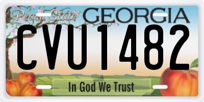 GA license plate CVU1482