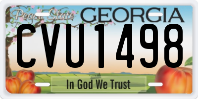 GA license plate CVU1498