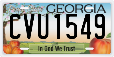GA license plate CVU1549