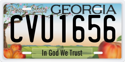 GA license plate CVU1656