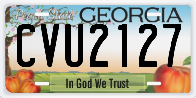 GA license plate CVU2127