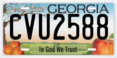 GA license plate CVU2588