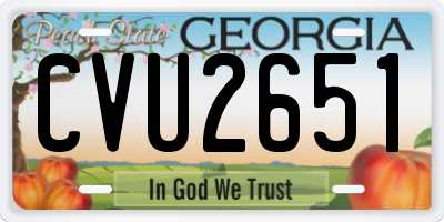 GA license plate CVU2651