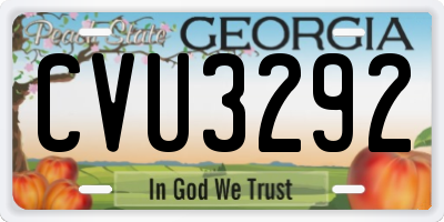 GA license plate CVU3292