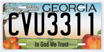 GA license plate CVU3311