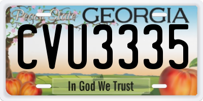 GA license plate CVU3335