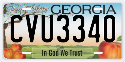 GA license plate CVU3340