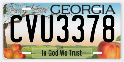 GA license plate CVU3378