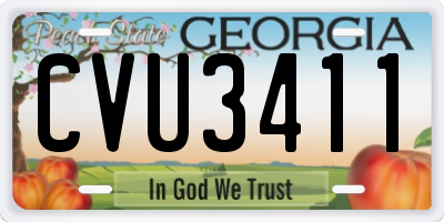 GA license plate CVU3411