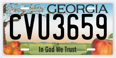 GA license plate CVU3659