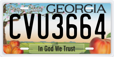 GA license plate CVU3664