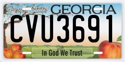 GA license plate CVU3691