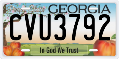 GA license plate CVU3792